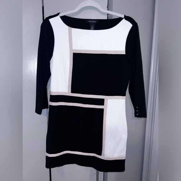 White House Black Market color block tunic Small scuba mini sheath dress sk0006 - Picture 6 of 8